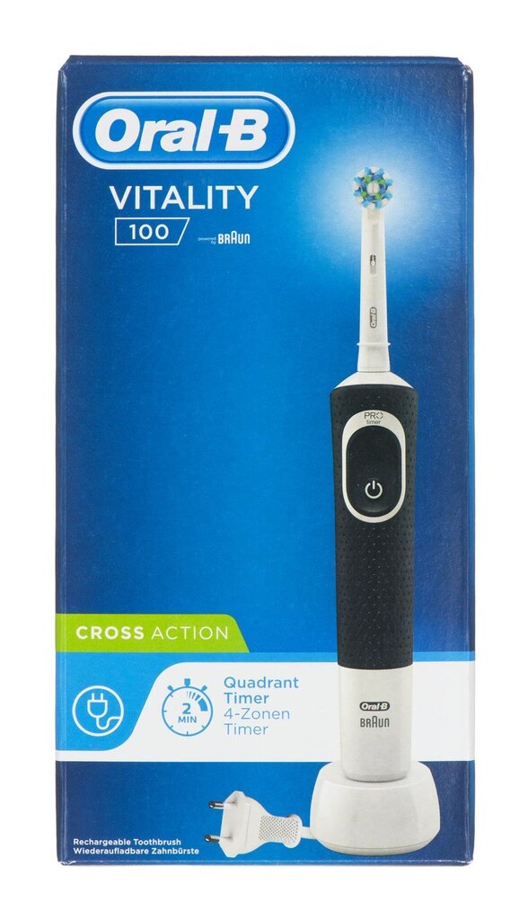 BRAUN SÄHKÖHAMMASHARJA ORAL-B VITALITY BLACK CROSSACTION. 2D-puhdistus värähtelee ja pyörii poistaen paremmin plakkia kuin taval hinta ja tiedot | Sähköhammasharjat | hobbyhall.fi