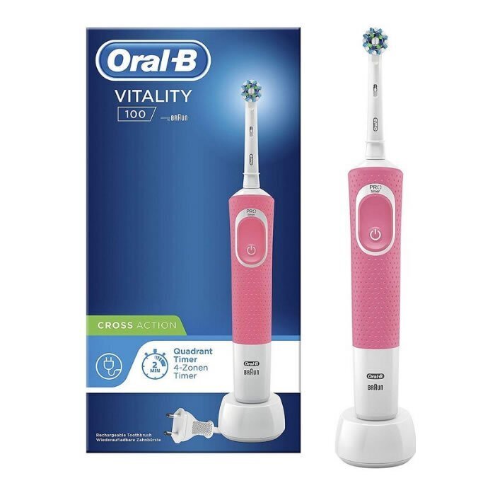 Braun Oral-B sähköhammasharja Vitality 100 Cross Action, vaaleanpunainen hinta ja tiedot | Sähköhammasharjat | hobbyhall.fi