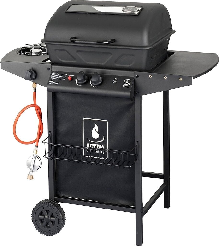 Activa Lavastein-Gasgrill, Schwarz hinta ja tiedot | Grillit | hobbyhall.fi