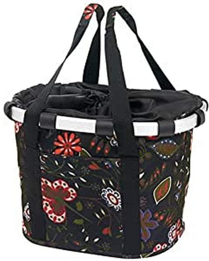 Rixen- ja Kaul Women Funbing Basket Bike Basket Folklore -ohjaustanko, Folklore Black, 26 x 35 38 cm EU hinta ja tiedot | Polkupyörälaukut ja puhelinpidikkeet | hobbyhall.fi