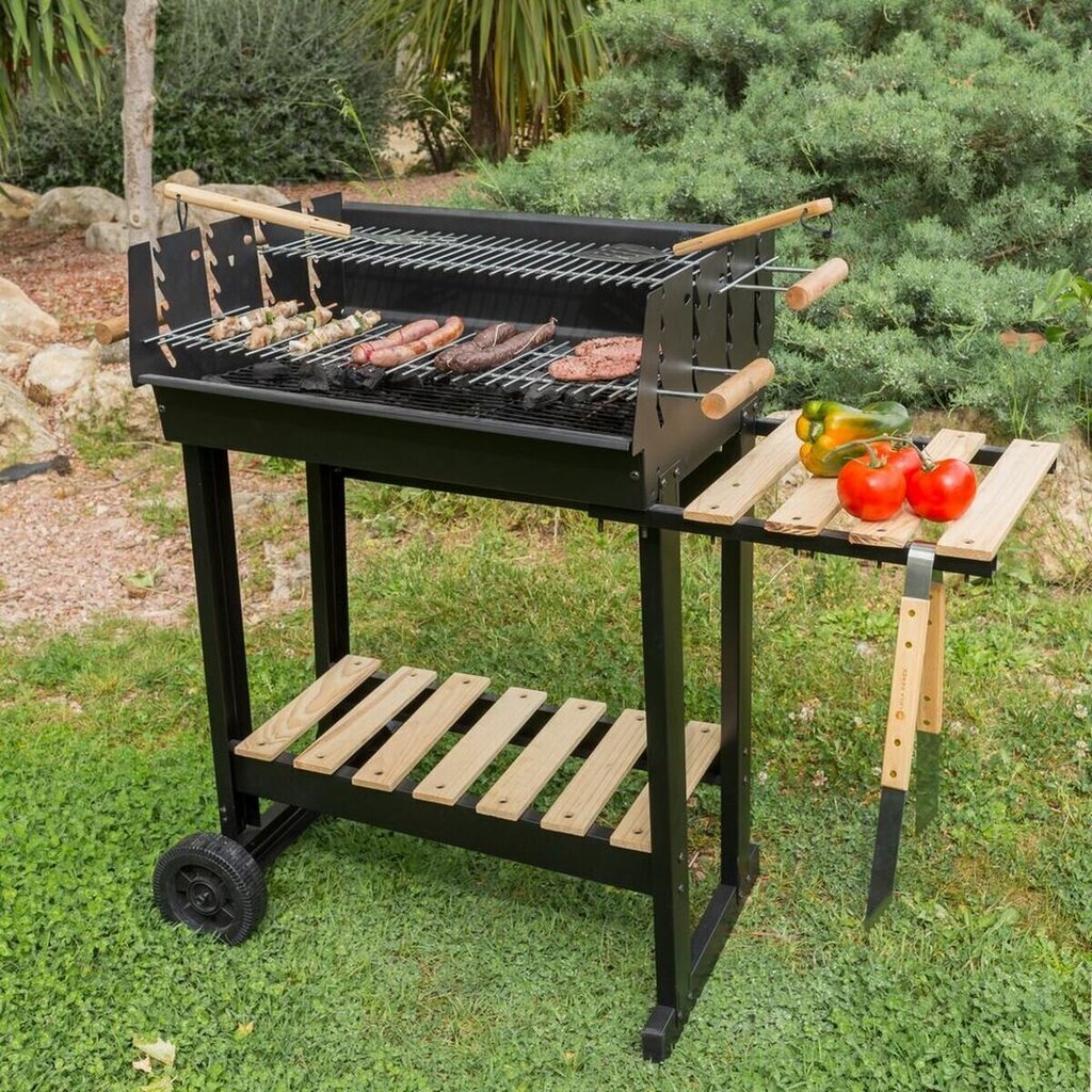 Grilli Bigbuy Bbq, 88x46x90 cm, musta hinta ja tiedot | Grillit | hobbyhall.fi