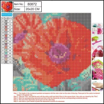 Timanttimosaiikki 5D "Poppy" 20x20cm hinta ja tiedot | Timanttimaalaukset | hobbyhall.fi