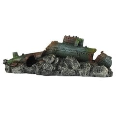 Akvaarion koristelu, armeijan sukellusvene L 40,5x11,7x13,3cm hinta ja tiedot | Akvaariokasvit ja akvaariokoristeet | hobbyhall.fi