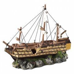 Akvaariokoriste, purjevene 37x12x28,5cm hinta ja tiedot | Akvaariokasvit ja akvaariokoristeet | hobbyhall.fi