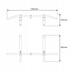 Vetotanko K-sport, 110x59 cm, musta hinta ja tiedot | Leuanvetotangot | hobbyhall.fi