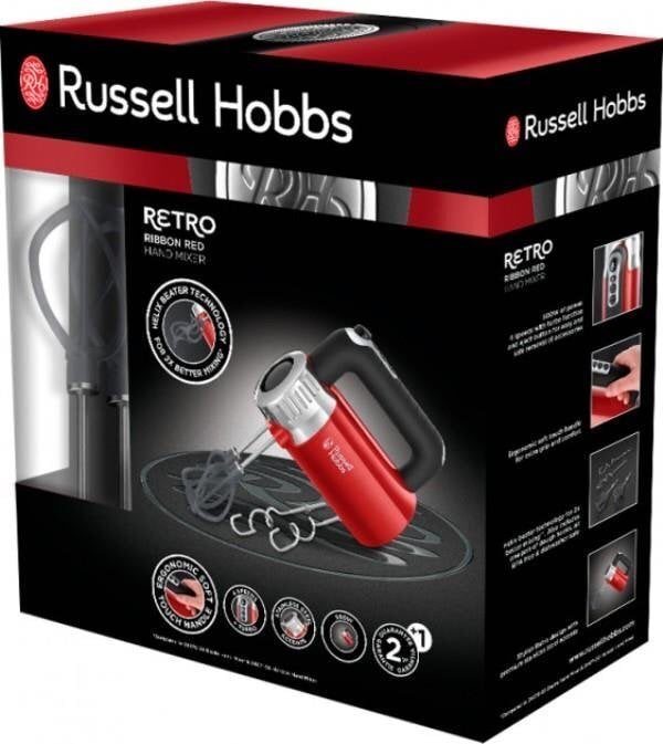 RUSSELL HOBBS Retro Hand Mixer Red hinta ja tiedot | Sähkövatkaimet ja maidonvaahdottimet | hobbyhall.fi