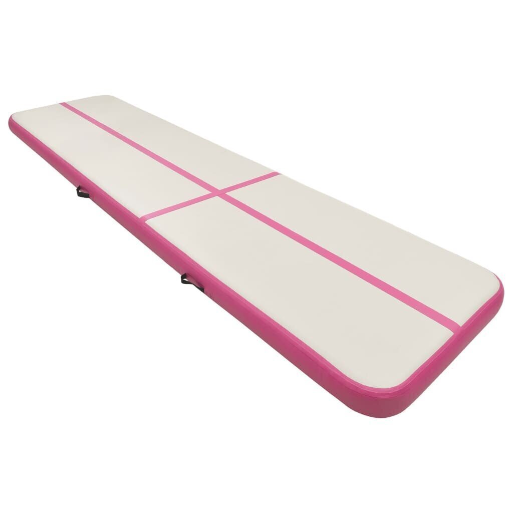 vidaXL Täytettävä voimistelumatto pumpulla 800x100x20 cm PVC pinkki hinta ja tiedot | Joogamatot | hobbyhall.fi