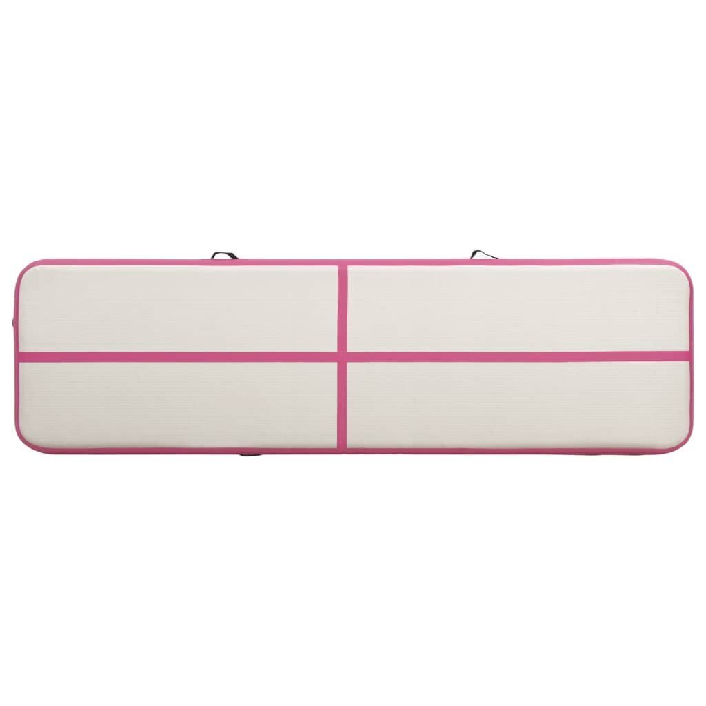 vidaXL Täytettävä voimistelumatto pumpulla 700x100x15 cm PVC pinkki hinta ja tiedot | Joogamatot | hobbyhall.fi