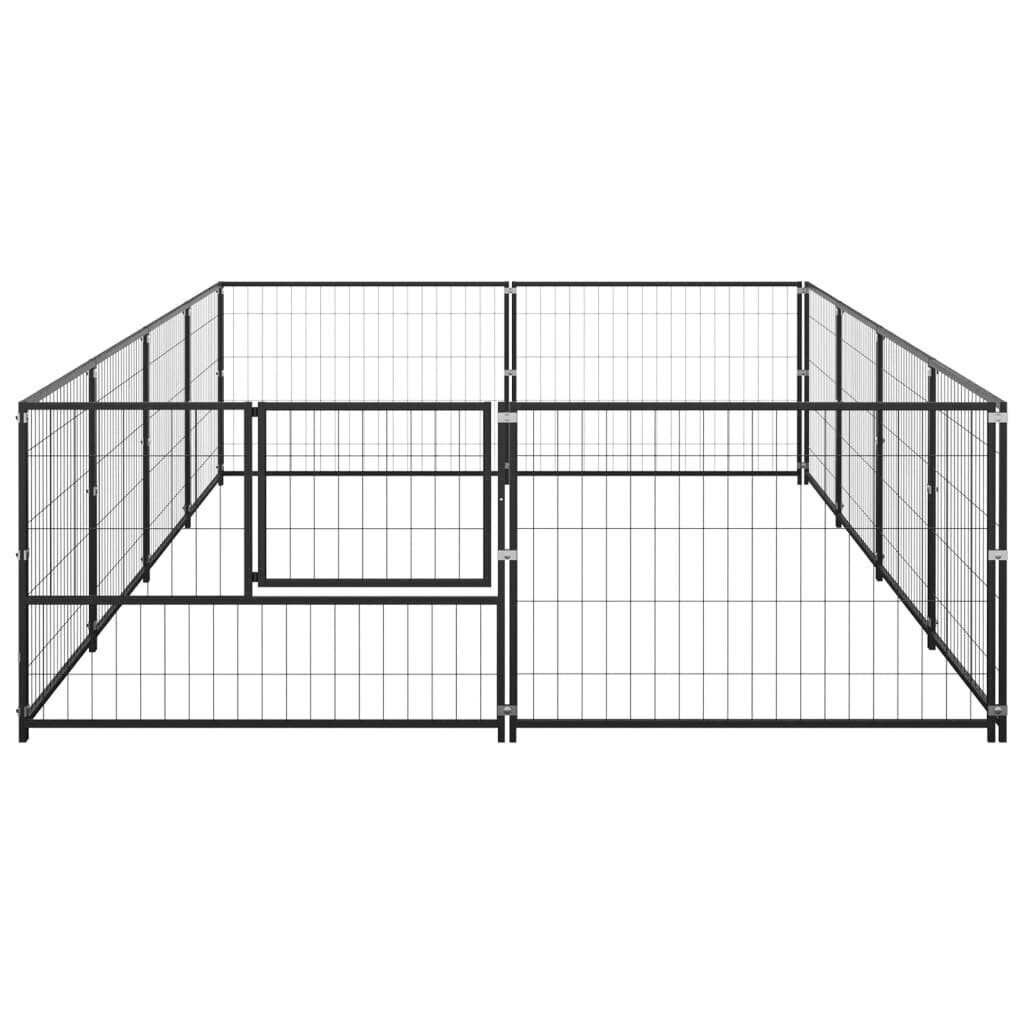 vidaXL Koiranhäkki musta 8 m² teräs hinta ja tiedot | Pedit ja pesät | hobbyhall.fi