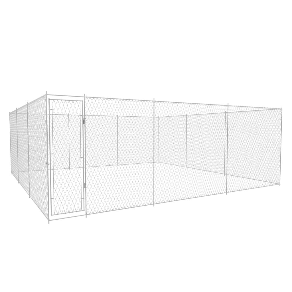 vidaXL Koiran ulkohäkki galvanoitu teräs 760x760x185 cm hinta ja tiedot | Pedit ja pesät | hobbyhall.fi