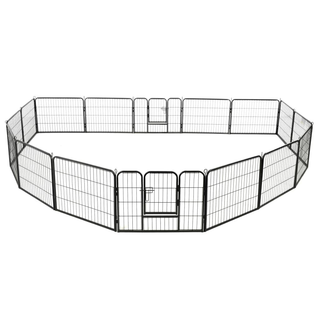 vidaXL Pentuaitaus 16 paneelia teräs 60x80 cm musta hinta ja tiedot | Kuljetushäkit ja kuljetuslaatikot | hobbyhall.fi