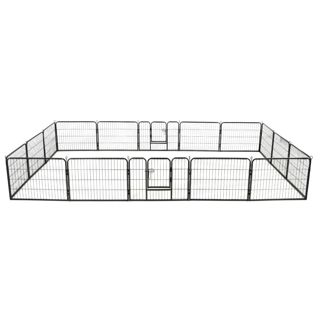 vidaXL Pentuaitaus 16 paneelia teräs 60x80 cm musta hinta ja tiedot | Kuljetushäkit ja kuljetuslaatikot | hobbyhall.fi