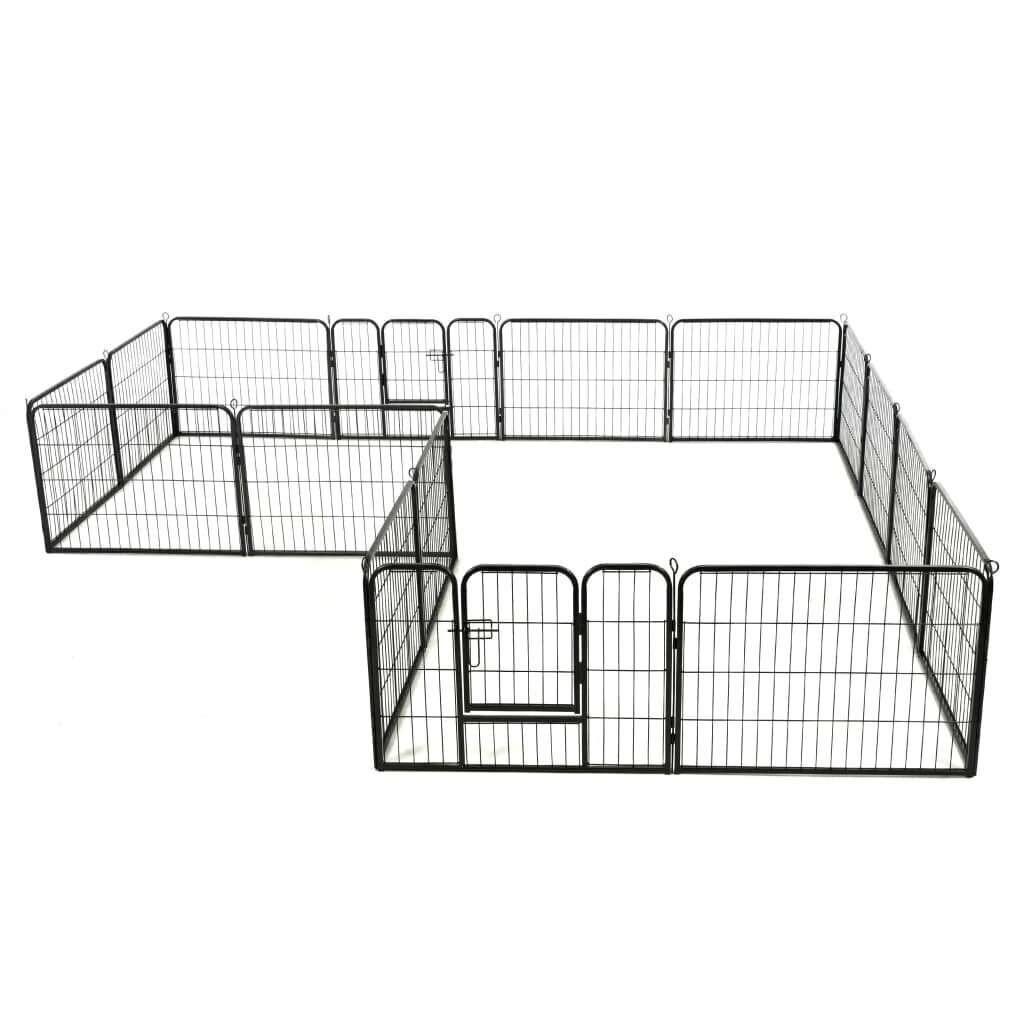 vidaXL Pentuaitaus 16 paneelia teräs 60x80 cm musta hinta ja tiedot | Kuljetushäkit ja kuljetuslaatikot | hobbyhall.fi