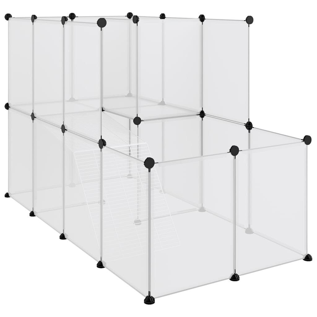 vidaXL Pieneläinhäkki läpinäkyvä 142x74x93 cm PP ja teräs hinta ja tiedot | Kuljetushäkit ja kuljetuslaatikot | hobbyhall.fi