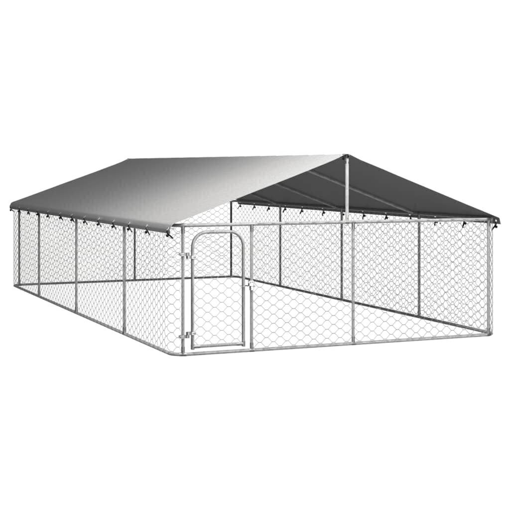 vidaXL Koiran ulkohäkki katoksella 600x300x150 cm hinta ja tiedot | Pedit ja pesät | hobbyhall.fi