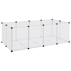 vidaXL Pieneläinhäkki läpinäkyvä 144x74x46,5 cm PP ja teräs hinta ja tiedot | Kuljetushäkit ja kuljetuslaatikot | hobbyhall.fi