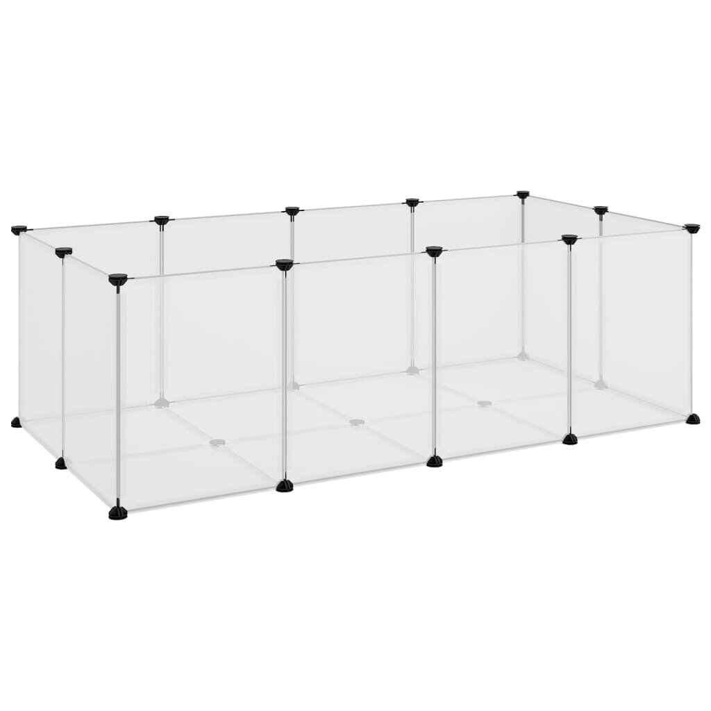 vidaXL Pieneläinhäkki läpinäkyvä 144x74x46,5 cm PP ja teräs hinta ja tiedot | Kuljetushäkit ja kuljetuslaatikot | hobbyhall.fi