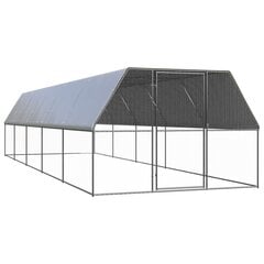 vidaXL Ulkotilan kanahäkki 3x10x2 m galvanoitu teräs hinta ja tiedot | Lintulaudat ja lintuhäkit | hobbyhall.fi