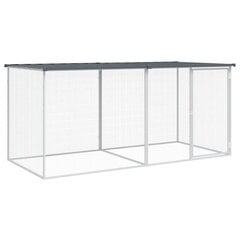 vidaXL Kanahäkki katolla antrasiitti 203x98x90 cm galvanoitu teräs hinta ja tiedot | Lintulaudat ja lintuhäkit | hobbyhall.fi