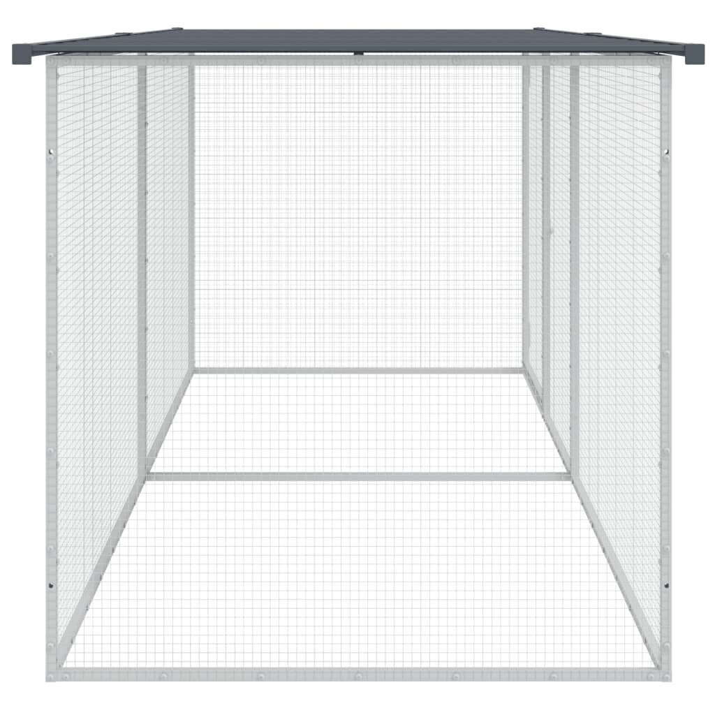 vidaXL Kanahäkki katolla antrasiitti 203x98x90 cm galvanoitu teräs hinta ja tiedot | Lintulaudat ja lintuhäkit | hobbyhall.fi