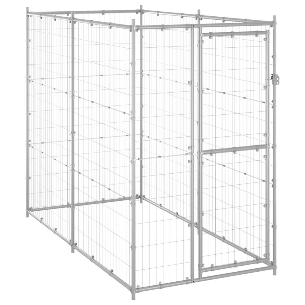 vidaXL Koiran ulkohäkki galvanoitu teräs 110x220x180 cm hinta ja tiedot | Pedit ja pesät | hobbyhall.fi