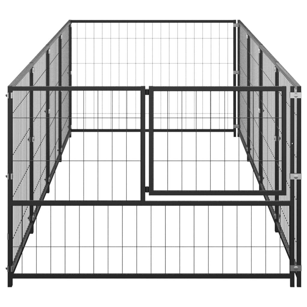 vidaXL Koiranhäkki musta 4 m² teräs hinta ja tiedot | Pedit ja pesät | hobbyhall.fi