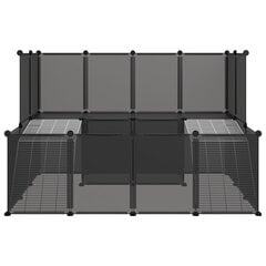 vidaXL Pieneläinhäkki musta 143x107x93 cm PP ja teräs hinta ja tiedot | Kuljetushäkit ja kuljetuslaatikot | hobbyhall.fi