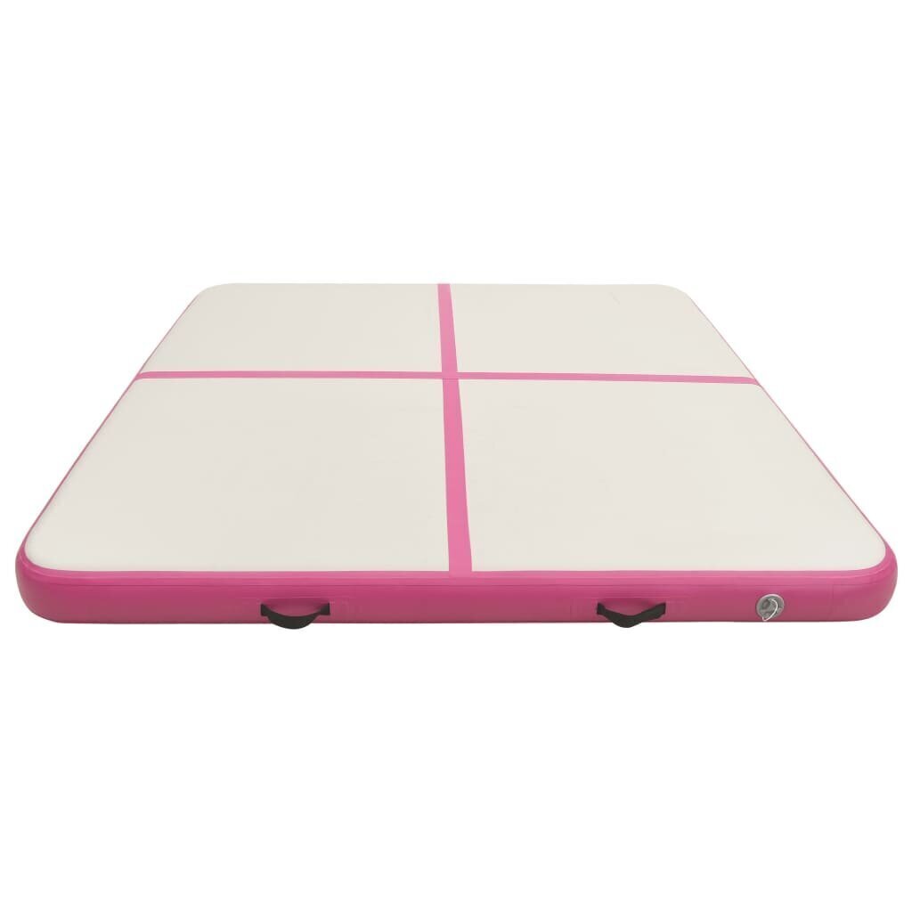 vidaXL Täytettävä voimistelumatto pumpulla 200x200x15 cm PVC pinkki hinta ja tiedot | Joogamatot | hobbyhall.fi