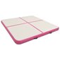 vidaXL Täytettävä voimistelumatto pumpulla 200x200x15 cm PVC pinkki hinta ja tiedot | Joogamatot | hobbyhall.fi