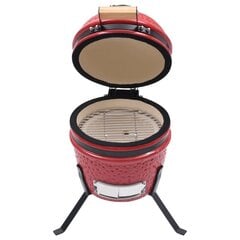 vidaXL Kamado 2-in-1 grilli/savustin keramiikka 56 cm punainen hinta ja tiedot | Grillit | hobbyhall.fi