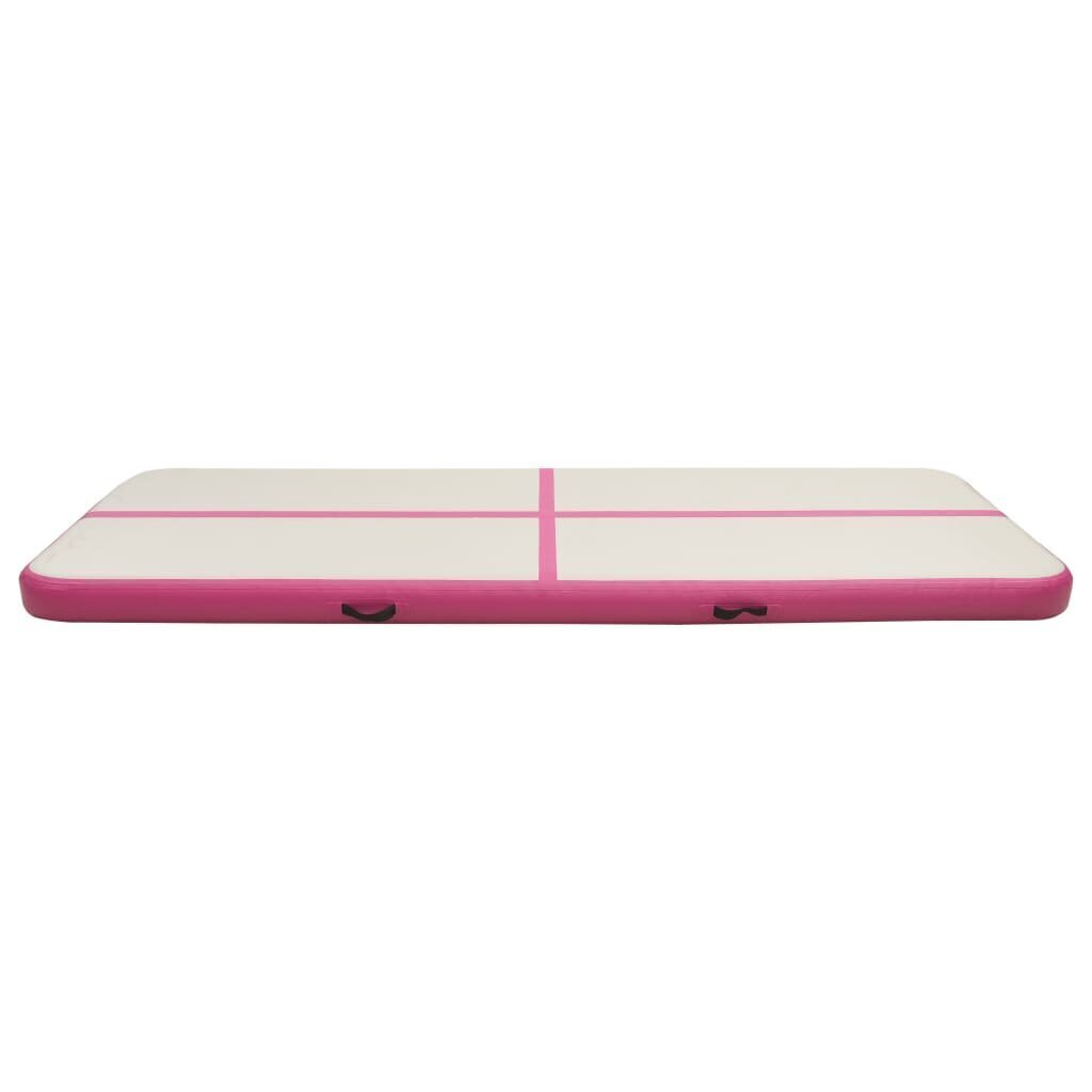 vidaXL Täytettävä voimistelumatto pumpulla 300x100x20 cm PVC pinkki hinta ja tiedot | Joogamatot | hobbyhall.fi