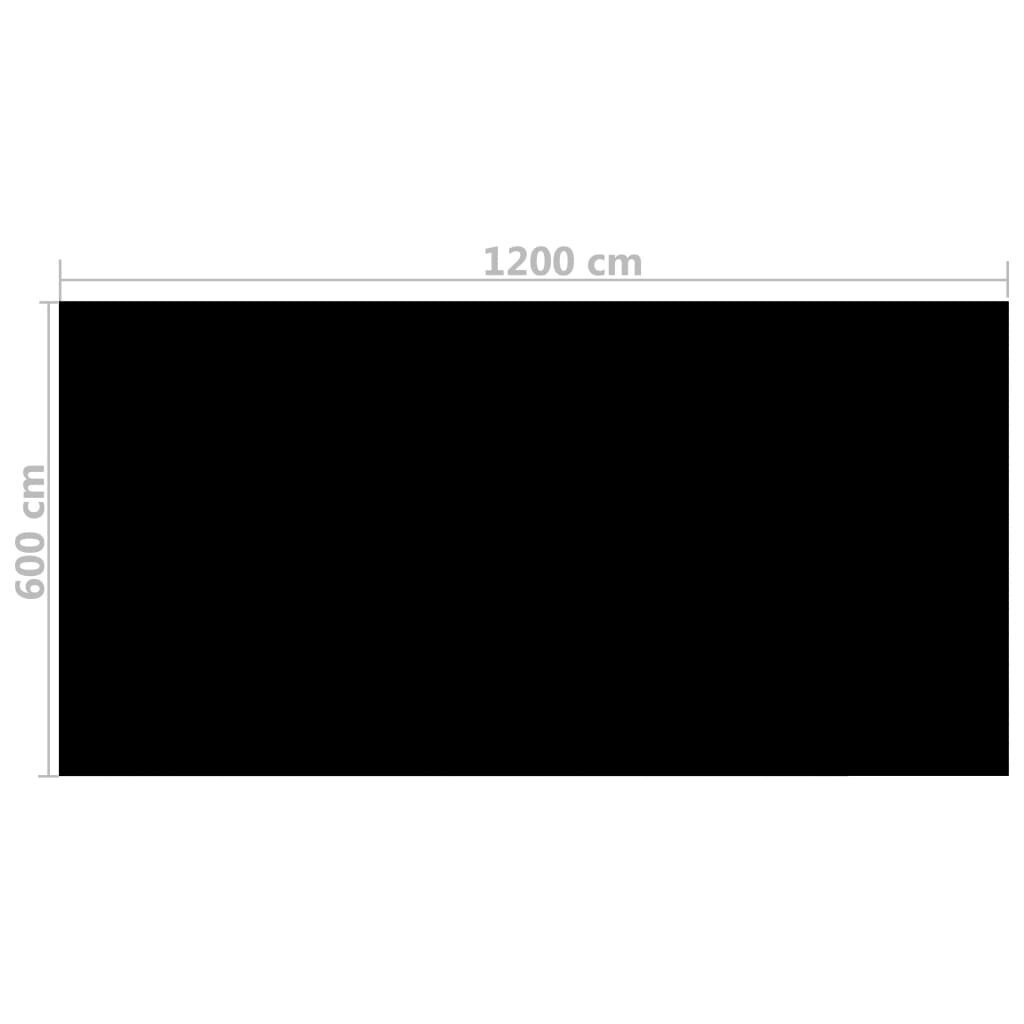 vidaXL Uima-altaan suoja suorakulmainen 1200x600 cm PE musta hinta ja tiedot | Uima-allastarvikkeet | hobbyhall.fi