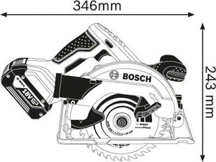 Bosch Professional käsipyörösaha GKS 18 V-57G Solo LB hinta ja tiedot | Sahat ja sirkkelit | hobbyhall.fi