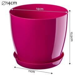 Kukkaruukku telineellä Muovikansi Kukkaruukku 14cm Pinkki Kadax Flowersille hinta ja tiedot | Kukkaruukut | hobbyhall.fi