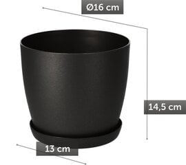 Kukkaruukun kansiistutuskone 16 cm kukille ja grafiittijalusta olohuoneeseen hinta ja tiedot | Kukkaruukut | hobbyhall.fi