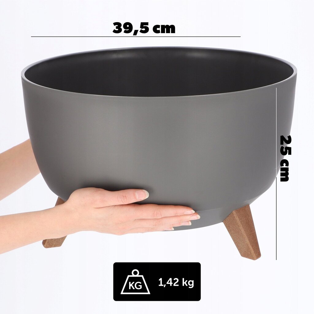 Kukkaruukku Kukkaruukku 40 cm Kansi + Jalat Kukkateline Antrasiitti hinta ja tiedot | Kukkaruukut | hobbyhall.fi