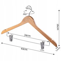 Puiset vaateripustimet kiinnikkeillä, 3 kpl hinta ja tiedot | Vaateripustimet ja pukupussit | hobbyhall.fi