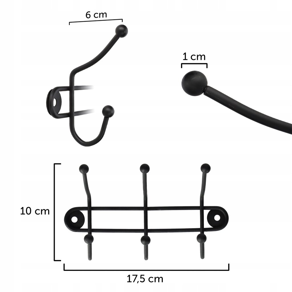 Seinäripustin vaatetelineen 3+7 koukkua hinta ja tiedot | Vaateripustimet ja pukupussit | hobbyhall.fi