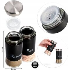 Salt Shaker Salt Seasoner Black Container 150ml hinta ja tiedot | Maustemyllyt ja maustepurkit | hobbyhall.fi