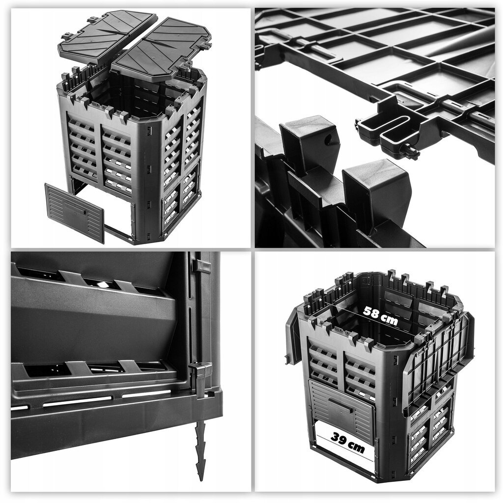 Modulaarinen kompostori, ympäri vuoden pakkasenkestävä, 360L hinta ja tiedot | Kompostorit ja jäteastiat | hobbyhall.fi