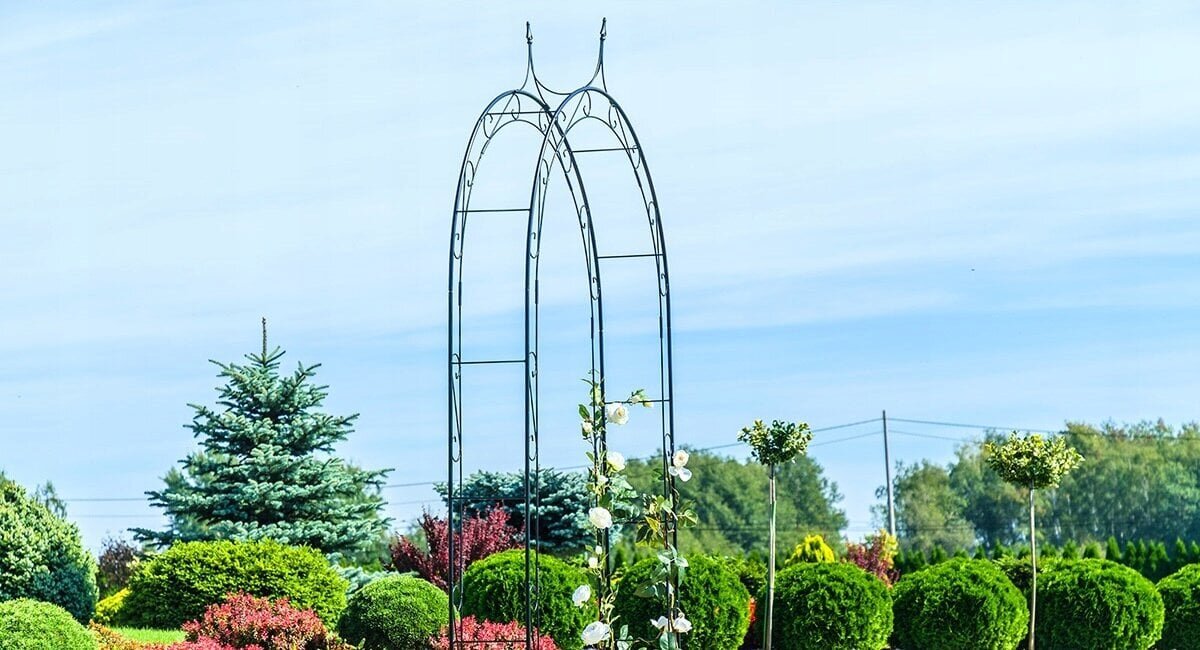 Garden Pergola metallikaari kukille ruusuille 281cm hinta ja tiedot | Puutarhapaviljongit | hobbyhall.fi