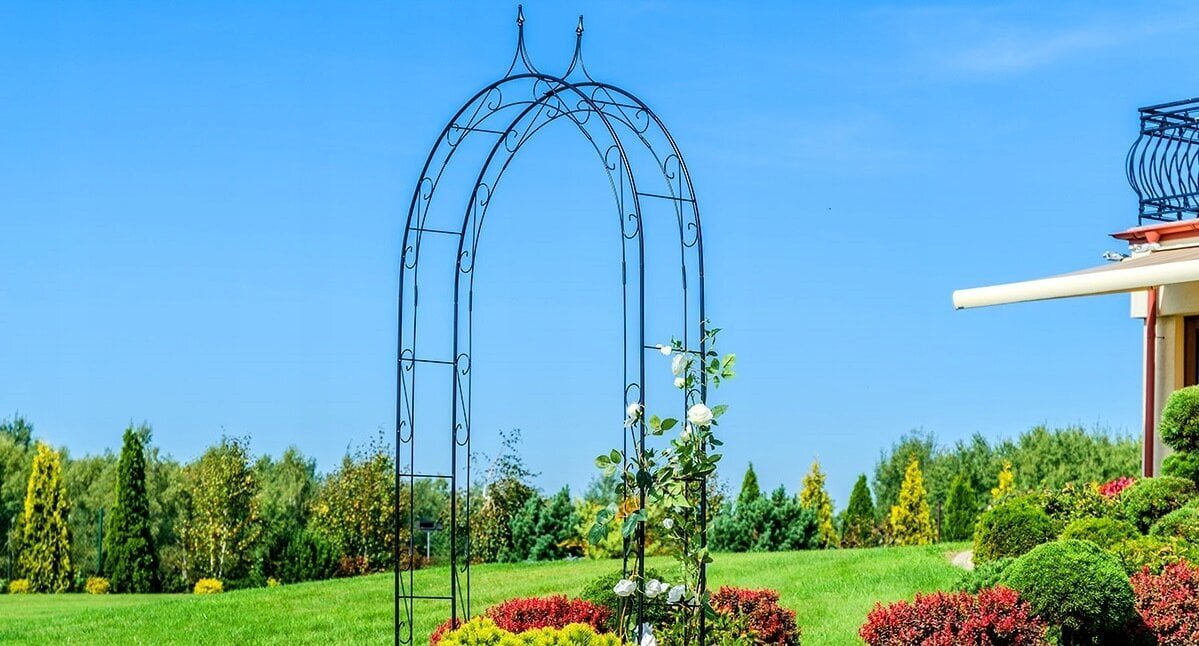 Garden Pergola metallikaari kukille ruusuille 281cm hinta ja tiedot | Puutarhapaviljongit | hobbyhall.fi