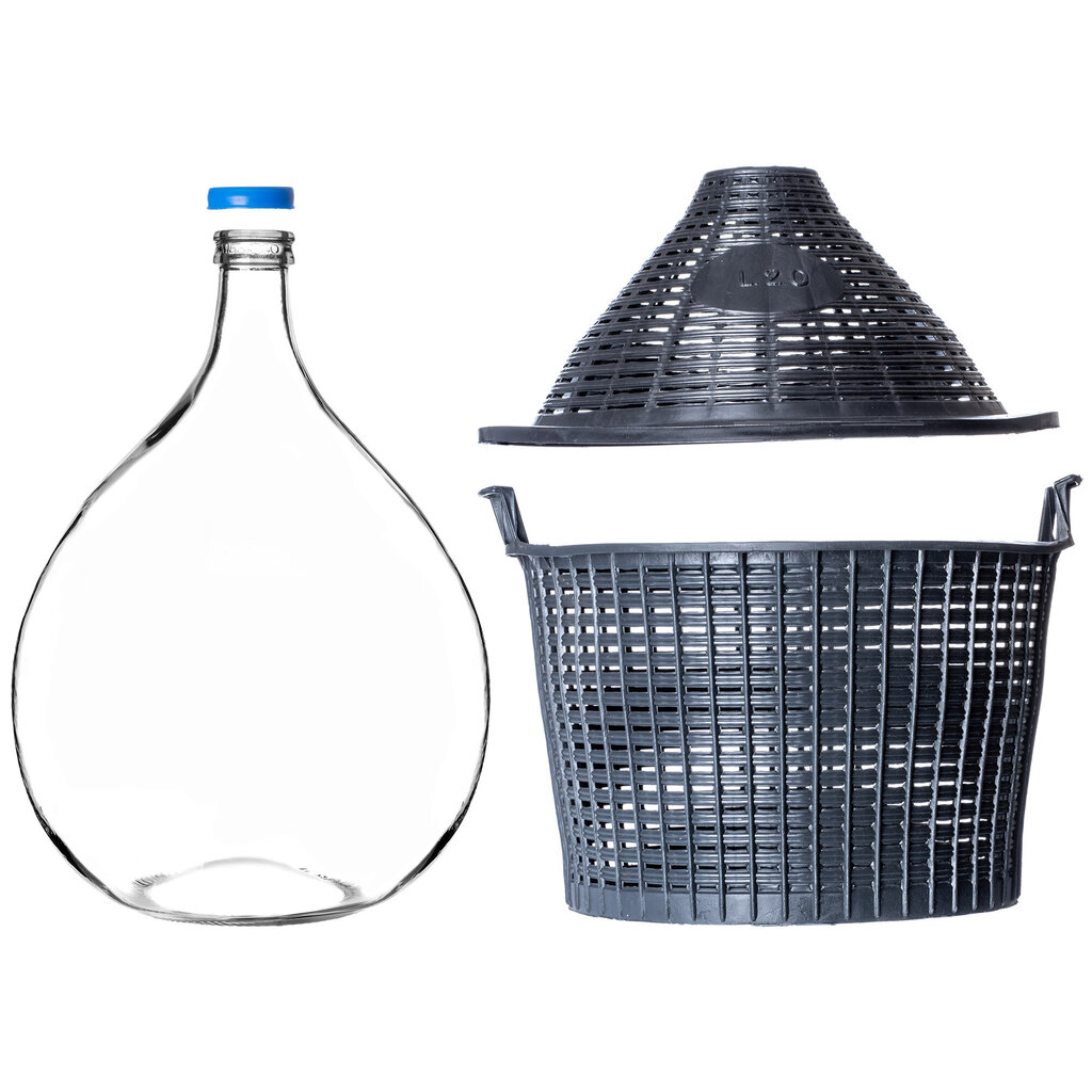 Balloon Bottle Carboy viinille korissa korkilla 25 L hinta ja tiedot | Säilöntä | hobbyhall.fi