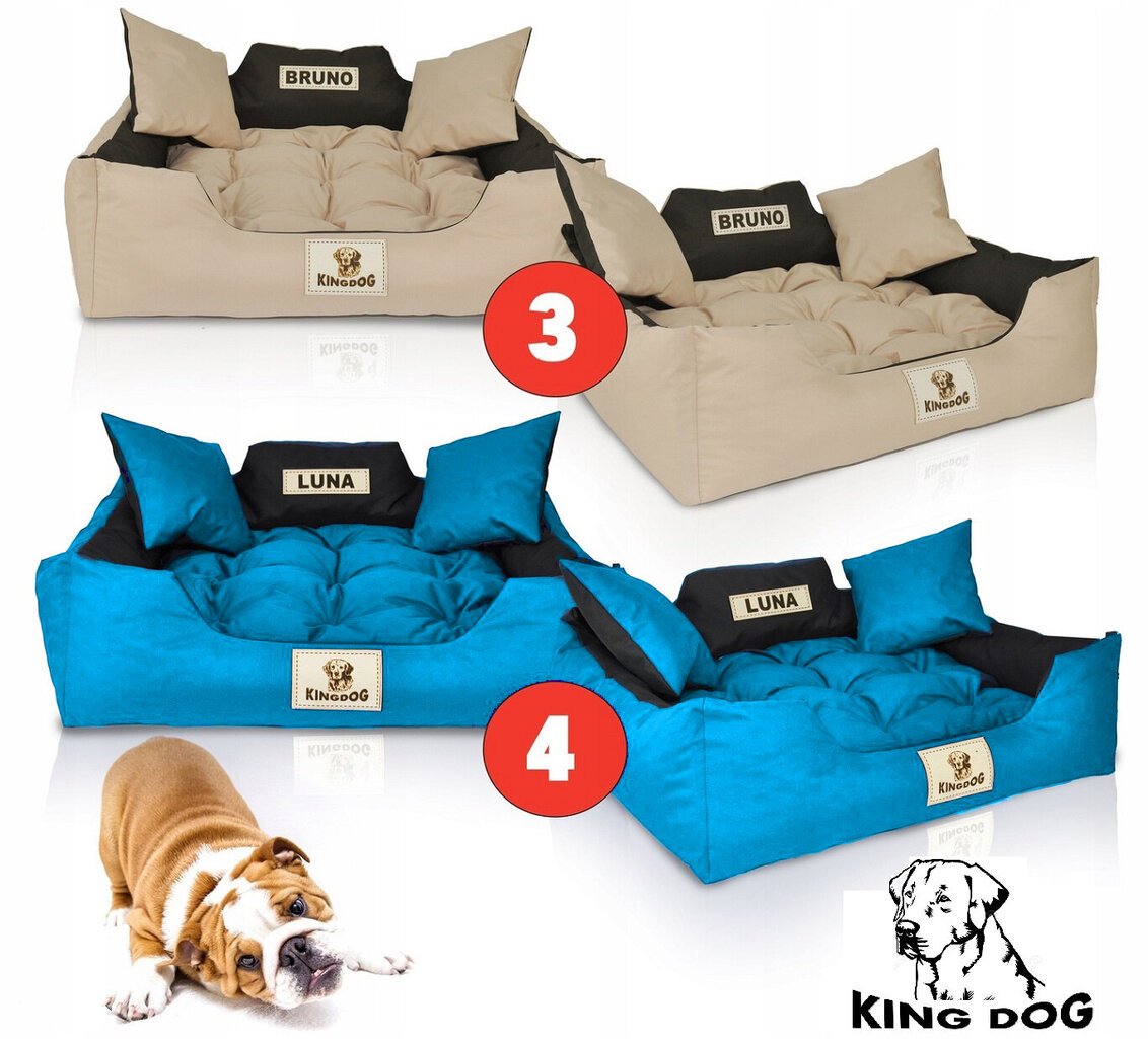 KingDog Beige Vedenpitävä koiran sohvasänky 75x65 cm hinta ja tiedot | Pedit ja pesät | hobbyhall.fi