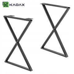 2x Loft Metal Desk Pöydänjalat "x" Musta Industrial 60x77 cm hinta ja tiedot | Peilipöydät | hobbyhall.fi