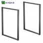 2x Metal Loft suorakaiteen muotoiset teollisuuspöydän jalat 60x75 cm hinta ja tiedot | Peilipöydät | hobbyhall.fi