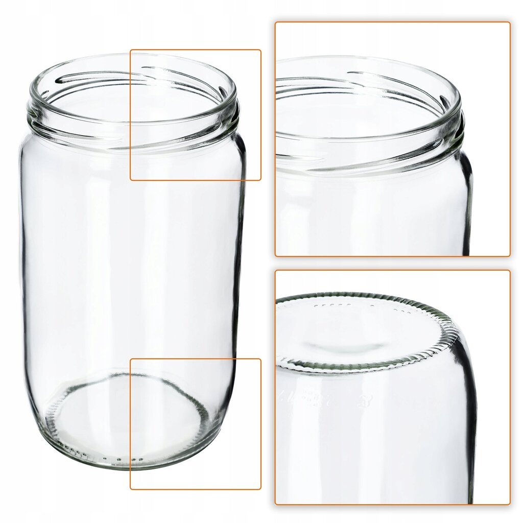 24x Jar Purkit 720 ml Lasi Mason Jar Kurkut Honey Weki hinta ja tiedot | Säilöntä | hobbyhall.fi