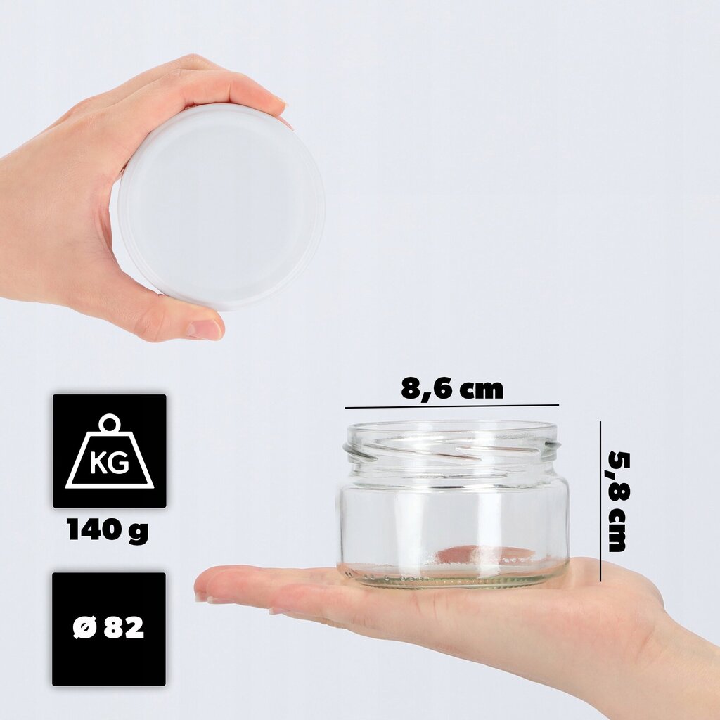 100x Purkkipurkit 250 ml Säilöntälasi Hillo Hunaja Korkit Fi82 hinta ja tiedot | Säilöntä | hobbyhall.fi