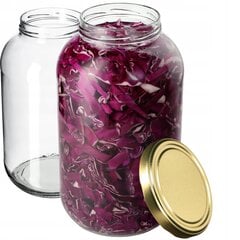 2x Jar Glass Jar 4L Purkit kurkkutinktuuroille + Caps Fi100 hinta ja tiedot | Säilöntä | hobbyhall.fi