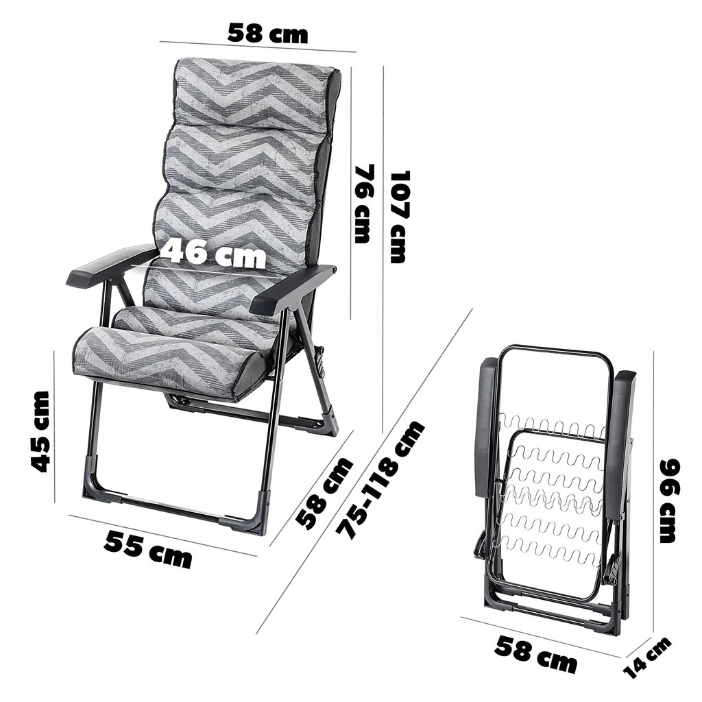 Puutarha Deckchair Taitettava nojatuoli Terassi tuoli hinta ja tiedot | Aurinkotuolit | hobbyhall.fi